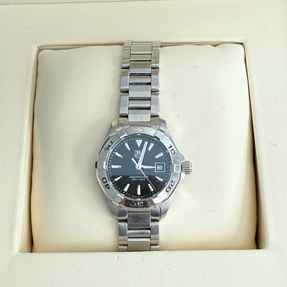 Tag Heuer Women’s Silver Black Aquaracer Watch
